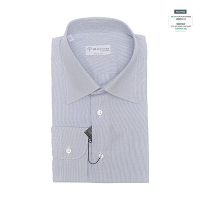 690$ LUXURY GERLIN Shirt Jacquard Striped Cotton 16 - 41 10I BIJAN