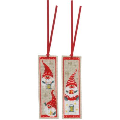 Vervaco Counted Cross Stitch Kit 2.4'' X 8'' ~Christmas Gnomes~on Aida  Bookmarks