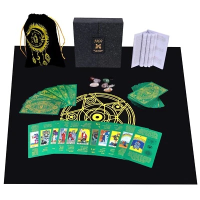 Rider-Waite Learning Tarot with Meanings on Cards for Beginner Expert Green Feel