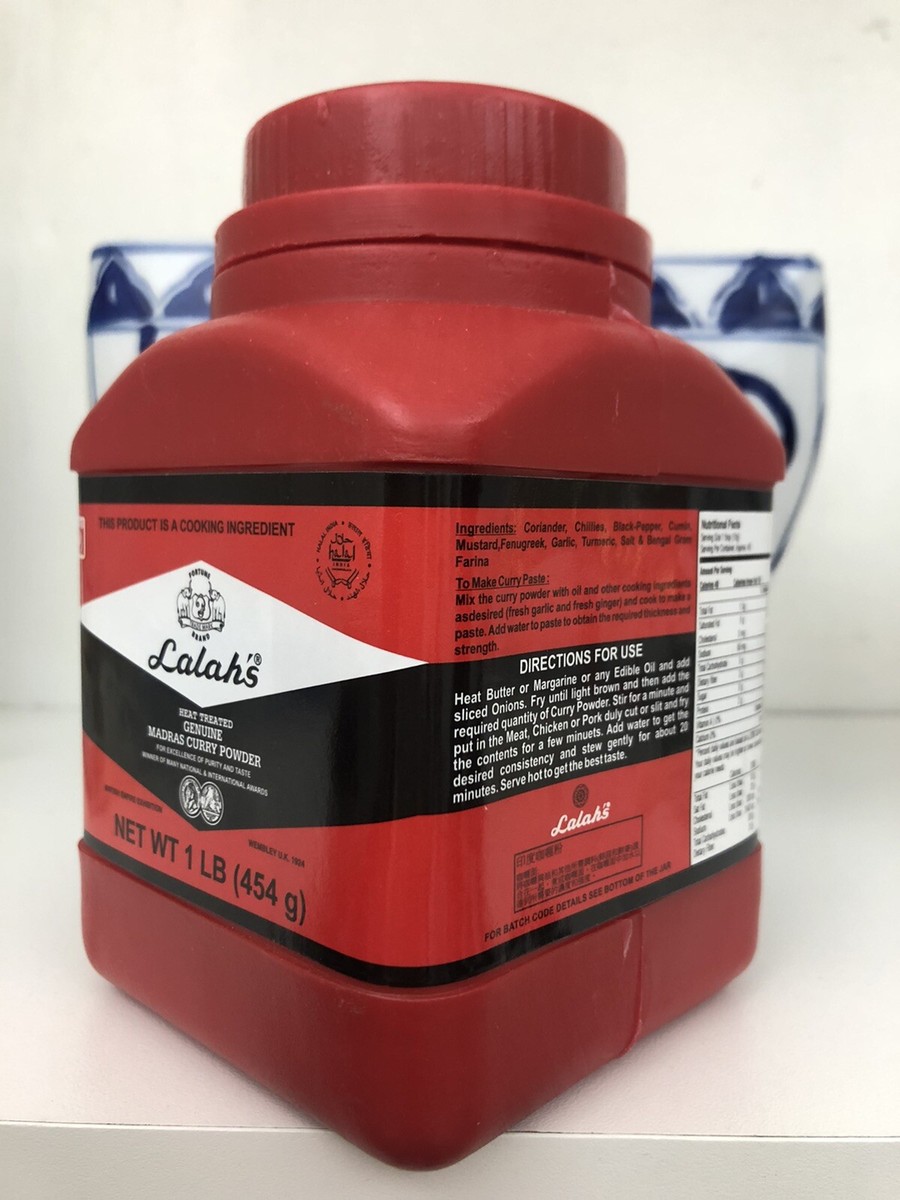 New Lalah's Indian Heat Treated Genuine Madras Curry Powder 1lb