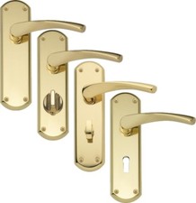 Howdens Bertelli Garda Door Handles Polished Brass - Premium Italian Quality