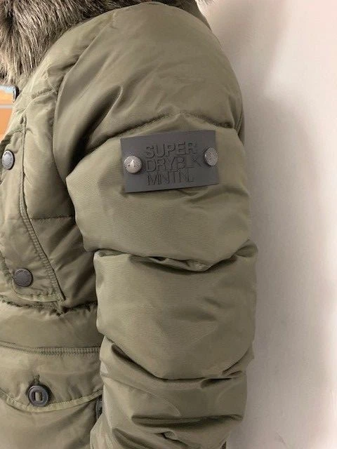 SUPERDRY CHINOOK SHORT FUR COLLAR PARKA JACKET DARK KHAKI M50010GP TSJ