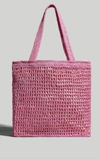 Madewell $98 Transport Tote: Straw Edition Retro Pink NF072