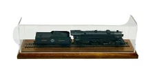 18" Long HO Scale Model Train Display Case, Walnut Base