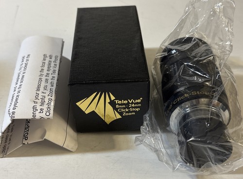 TeleVue Tele Vue 8-24mm Click Stop Zoom Eyepiece New Box Instructions