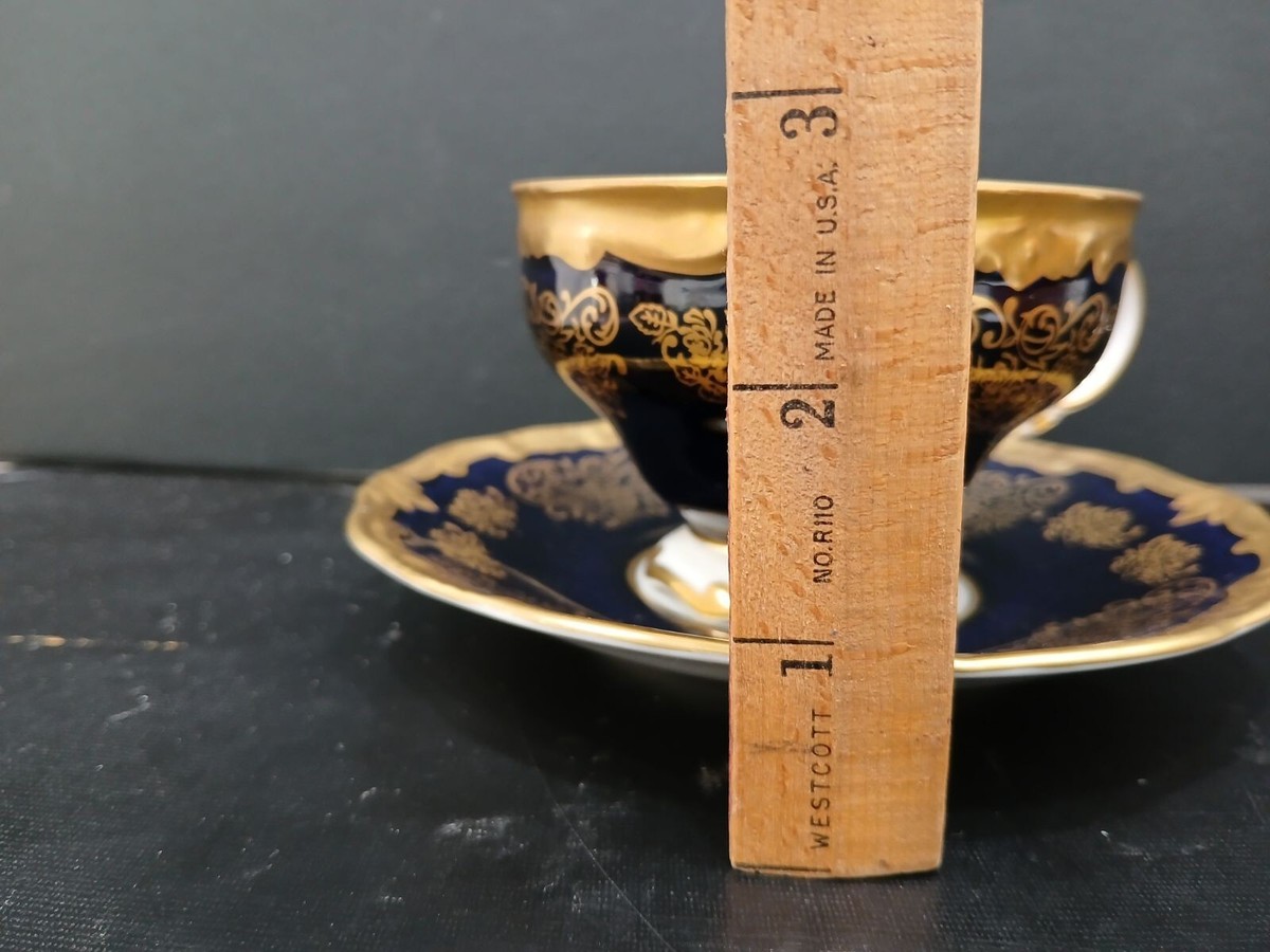 Echt Weimar Kobalt Blue Cup & Saucer - Cobalt Blue & Gold