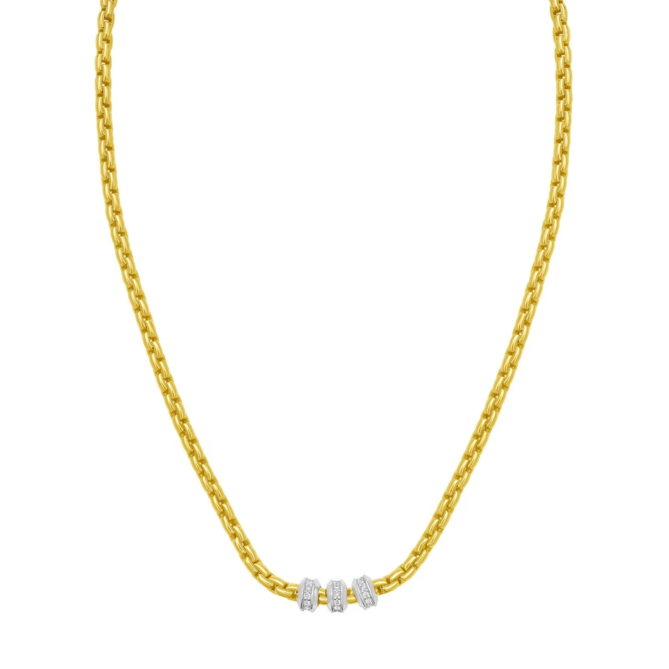 Collar de eslabones de cable veneciano Phillip Gavriel de oro amarillo de 14 k de 0,26 quilates de diámetro 17" 14 gr