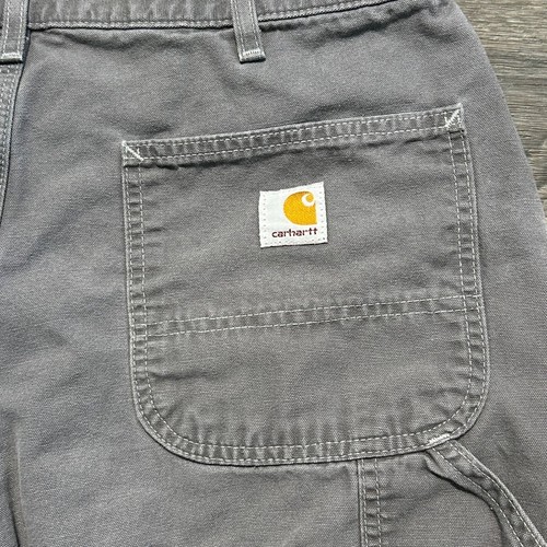 Carhartt Gr. 34 B278 Canvas Arbeitsshorts anthrazit grau lockere Passform Utility Baumwolle - Bild 9 von 10