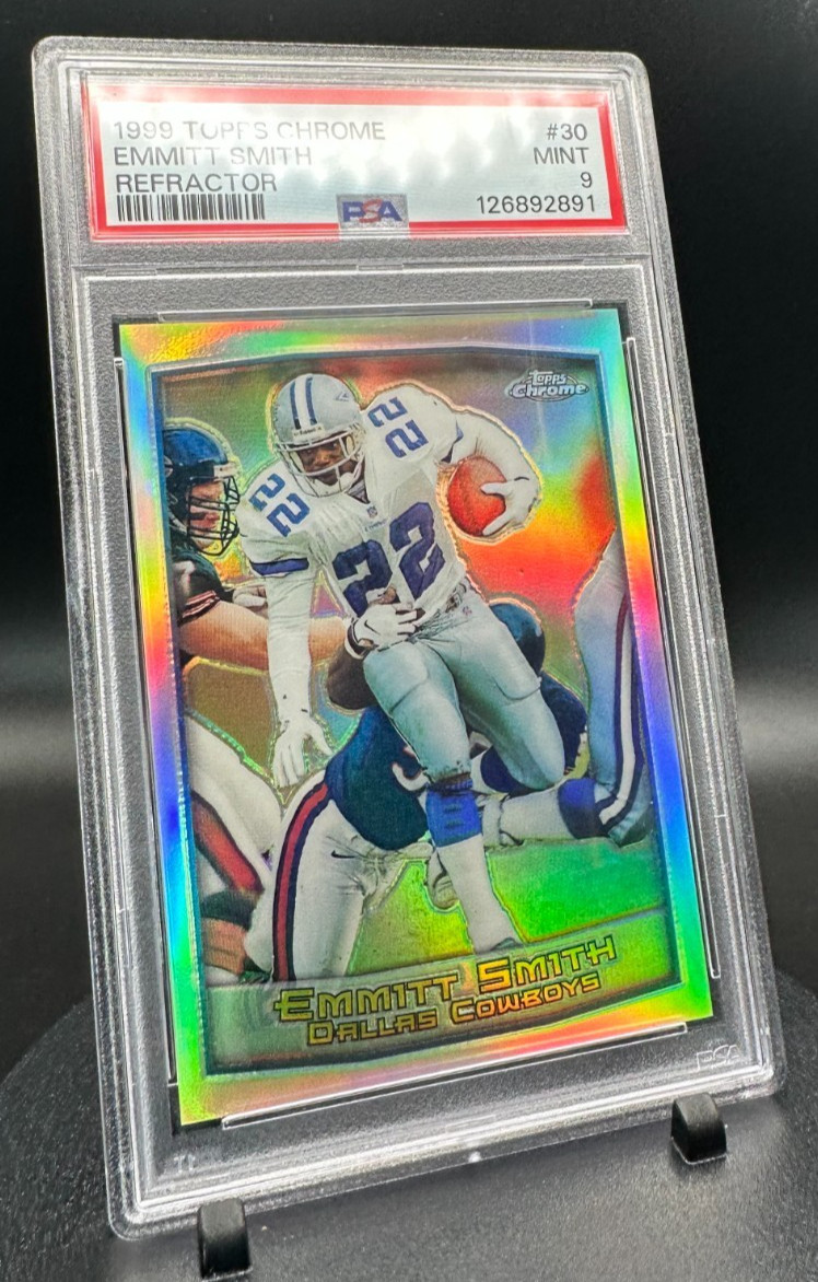 1999 Topps Chrome #30 Emmitt Smith Refractors PSA 9 Pop 20