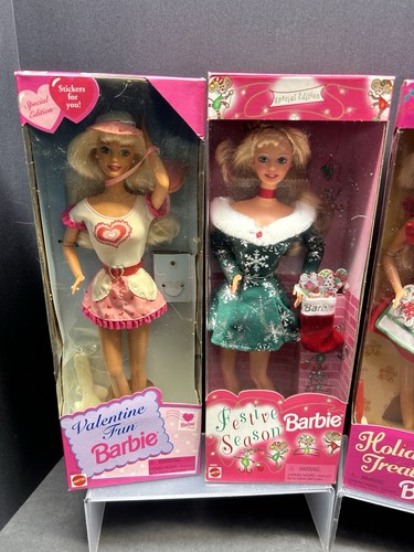 Neu Vintage Set mit 7 Barbie Puppen NRFB Valentines Little Debbie Holidays Campbell’s - Bild 3 von 16