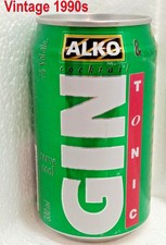 ALCO Gin Tonic Vintage Empty Drink Can 330ml Poland 1995 Top Open Collectible