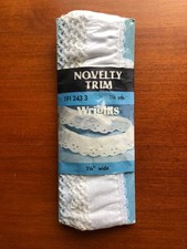 New White Scalloped Lace Trim 1-1/4" wide x 1-1/2 yards by Wrights