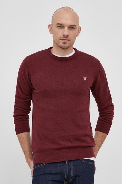 Men Gant Sweater Burgundy Wool 38 / M / 46