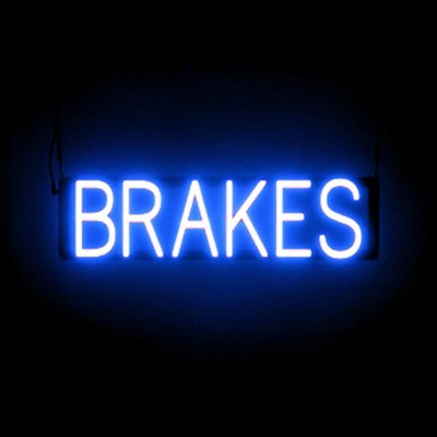 SpellBrite BRAKES Sign | Neon Brakes Sign Look, LED Light | 24.1'' x 6.3''