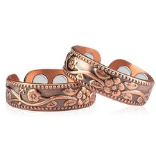 Vicmag 2PCS Copper Magnetic Rings for Women Ring Fingers with 4X