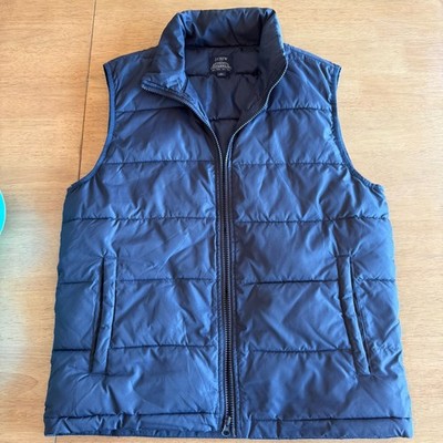 J Crew Vest Mens Medium Navy Walker Zip Padded Puffer Quilted Classic Small