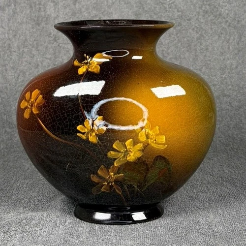 Weller Louwelsa Antique Vase Hand Painted Floral Pottery Small Chip AS IS 5"
