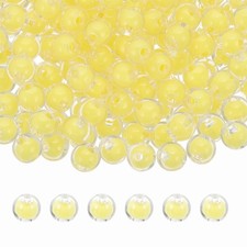 200 Pcs Acrylic Beads, 2mm Cute Beads for Bracelets, Transparent Yellow