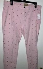Girls Roebuck  Co Pink Corduroy Pants With Stars Size XL 18 1/2 NEW