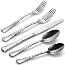 Alice 40-Piece Silverware Set Stainless Steel Flatware Set,Service for 8,Mirr...