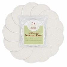 Nursing Pads Made with Organic Cotton - Soft, Breathable, Absorbent Washabl...