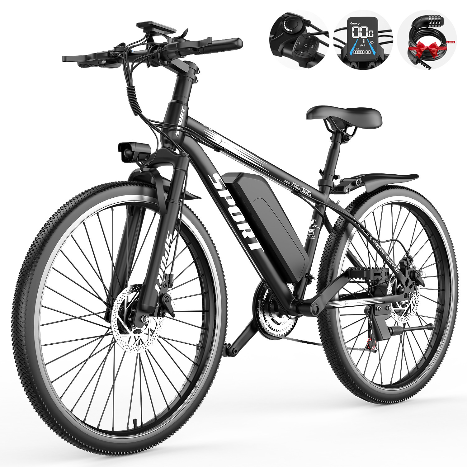 1500W Peak Electric Bike 26" Adults Ebike 25MPH 65Miles Rang