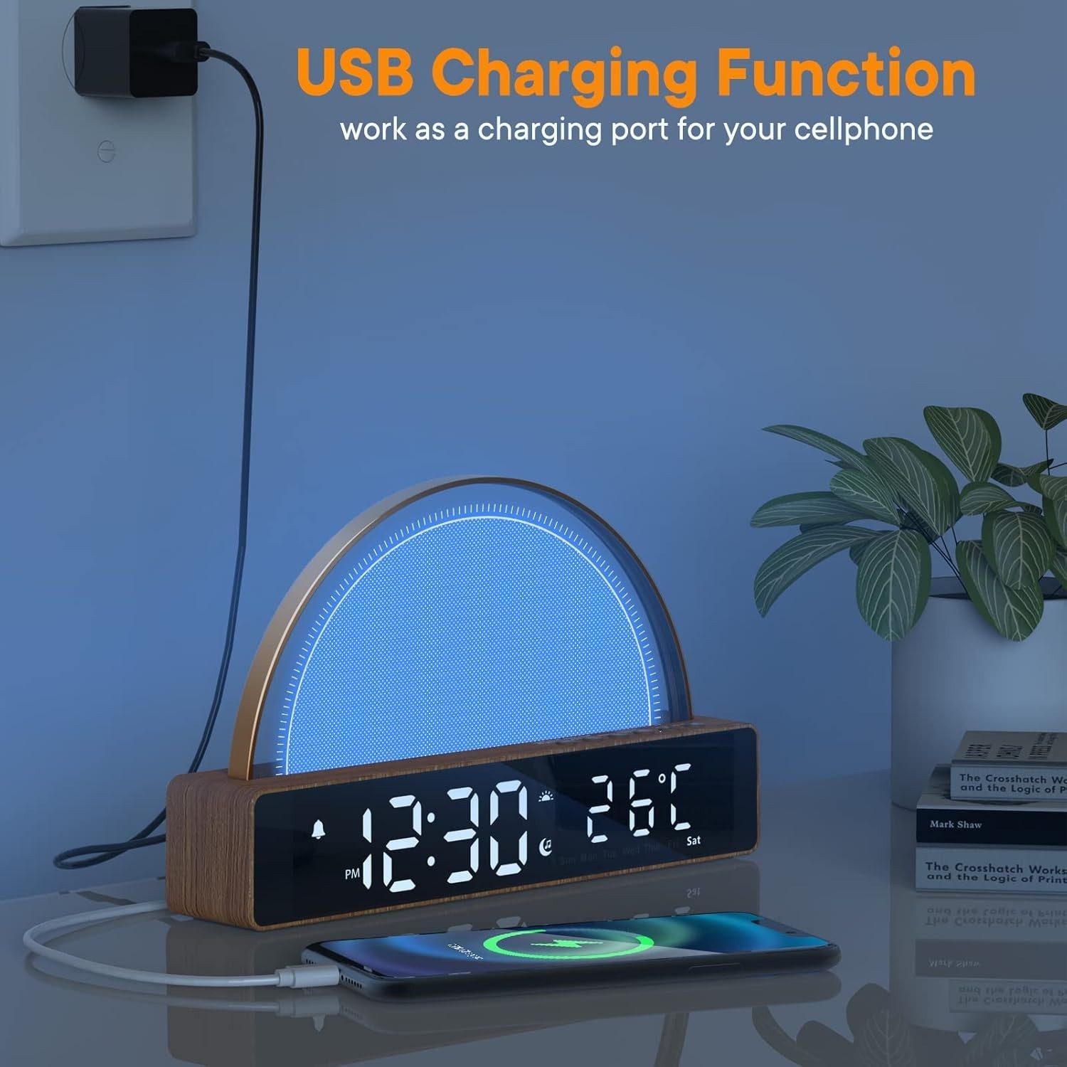 AFEXOA Sunrise Alarm Clock, Wake Up Light with Sunrise Simulation, White Noise M