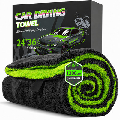 36x24in Microfiber Car Drying Towel 1400GSM Streak Free Auto Wash Cloth