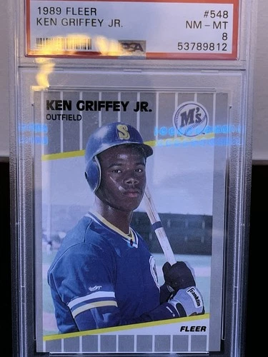 Fleer 1989 Ken Griffey Jr. #548 Seattle Mariners Rookie PSA 8 Baseball Card