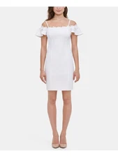 KENSIE DRESSES Womens Ivory Sleeveless Short Cocktail Body Con Dress 12