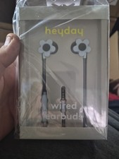 Heyday Wired Earbuds Flower Design Blue Gray In Ear 3.5mm With Microphone