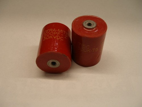 Doorknob Vishay Cera-Mite 500pF 30KVDC Ceramic Hockey Puck Capacitor. Good Used