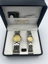 Geneva Classic Collection Quartz Watch Set Men's Women s NEW Vintage