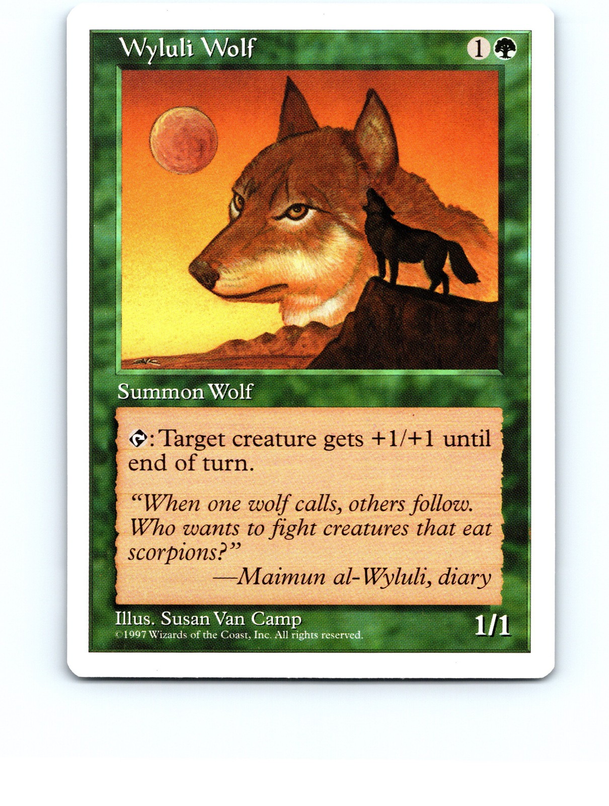 Wyluli Wolf Green Rare Fifth Edition MTG NP Near Mint or Better