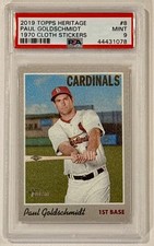 2019 Topps Heritage 1970 CLOTH STICKERS Paul Goldschmidt SP PSA 9 Insert HOF