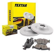 TEXTAR Satz Bremsbeläge + Bremsscheiben Voll hinten für VW Lupo 6X1 6E1