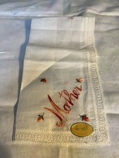 Vintage NWT  Mother  Hankie Pink Rosebuds Embroidery   