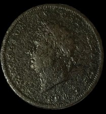 1826 British Penny Coin, VG8 Grade, George IV, K#693.