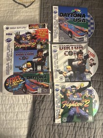 SEGA Saturn Black Console Bundle w/ 2 Controllers, Cables, Manual, 7 Games