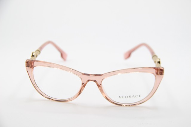 VERSACE MOD 2022 ピンク ヴィンテージ・アイウェア NEW VERSACE MOD. 3311 5322 CLEAR PINK GOLD AUTHENTIC EYEGLASSES 52
