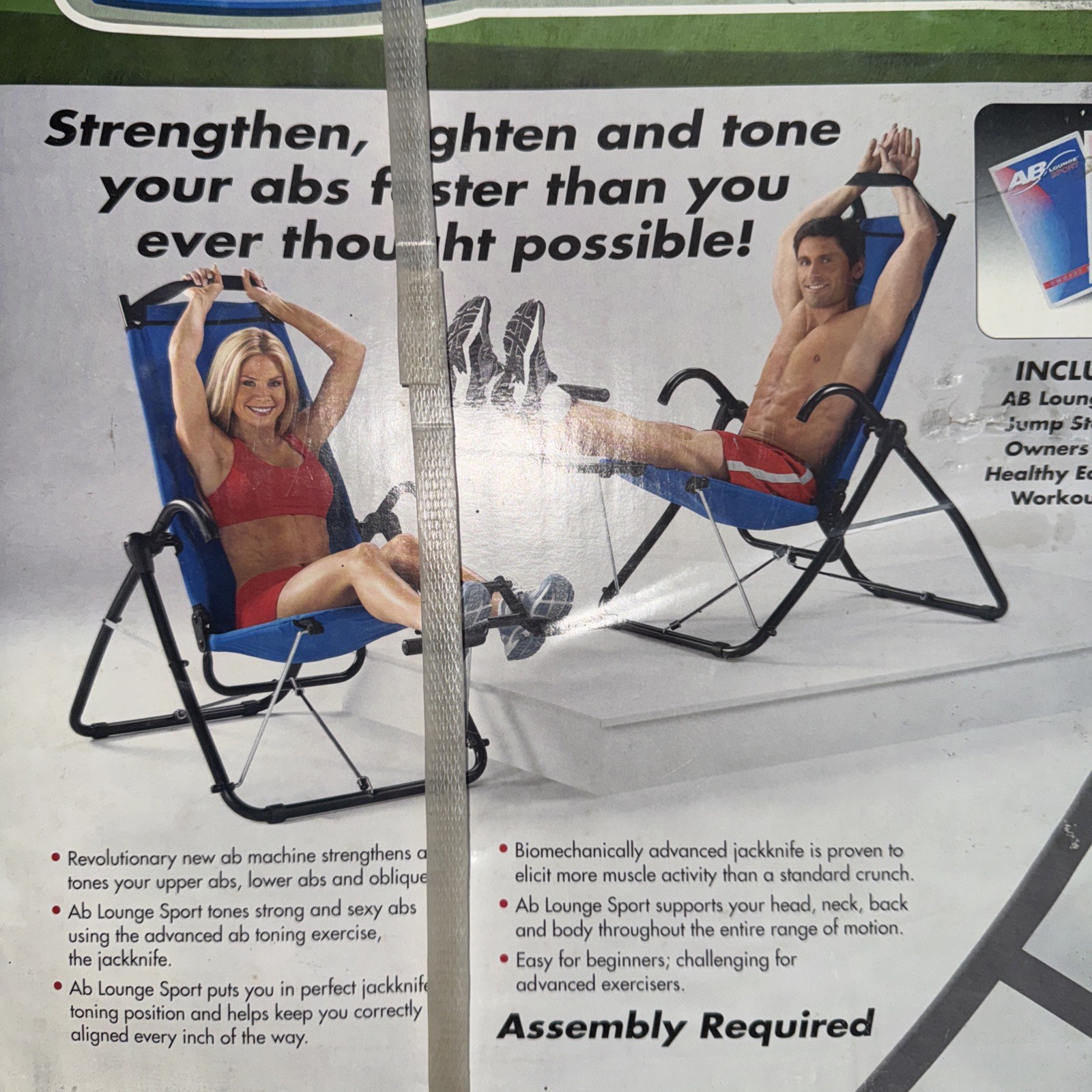 New Ab Lounge Sport Abdominal Core Exerciser Fitness Quest Back Decompression