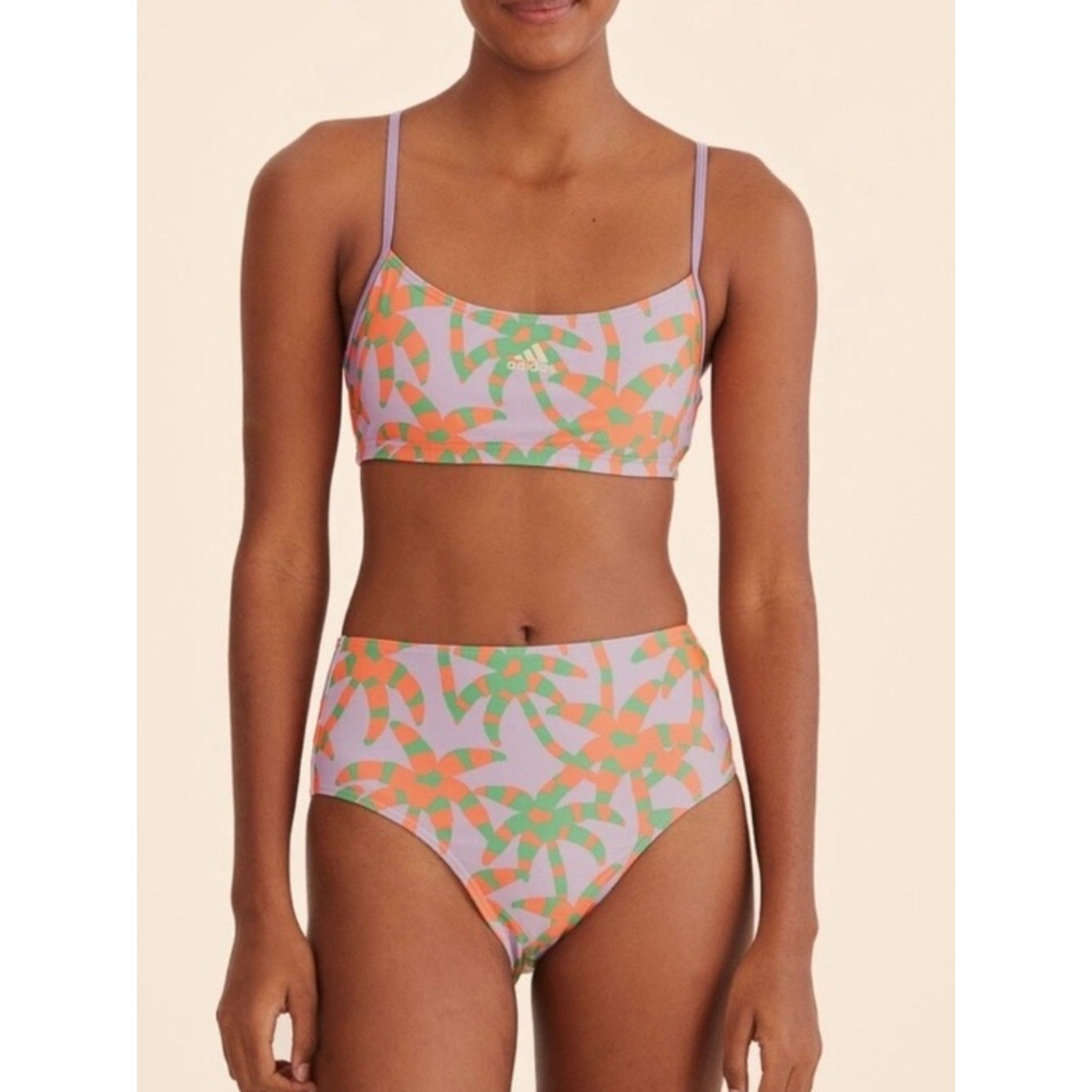 Farm Rio x Adidas Vibrant Palm Print Bikini Set XL NWT