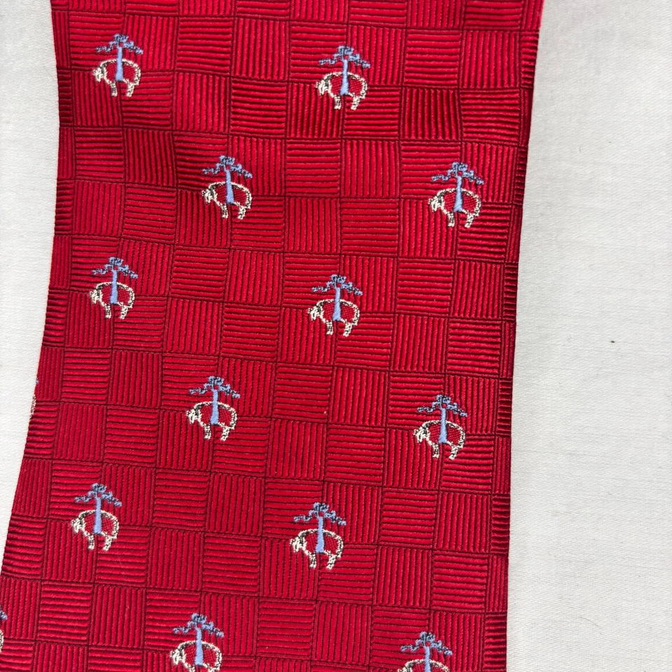 Corbata Brooks Brothers 346 100 % seda pura para hombre rojo dorado motivo polar oveja Foto 2 de 3