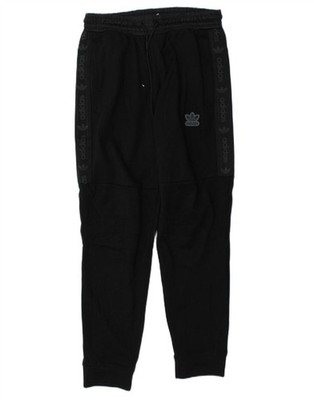 ADIDAS Mens Graphic Tracksuit Trousers Joggers Medium  Black Cotton AL05