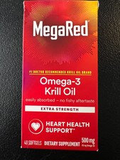 MegaRed Omega-3 Krill Oil Extra Strength 500mg 40 Softgels Arctic 8/2026 