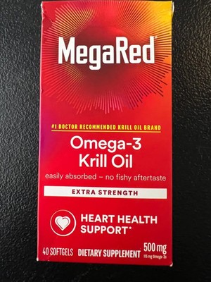 MegaRed Omega-3 Krill Oil Extra Strength 500mg 40 Softgels Arctic 8/2026+
