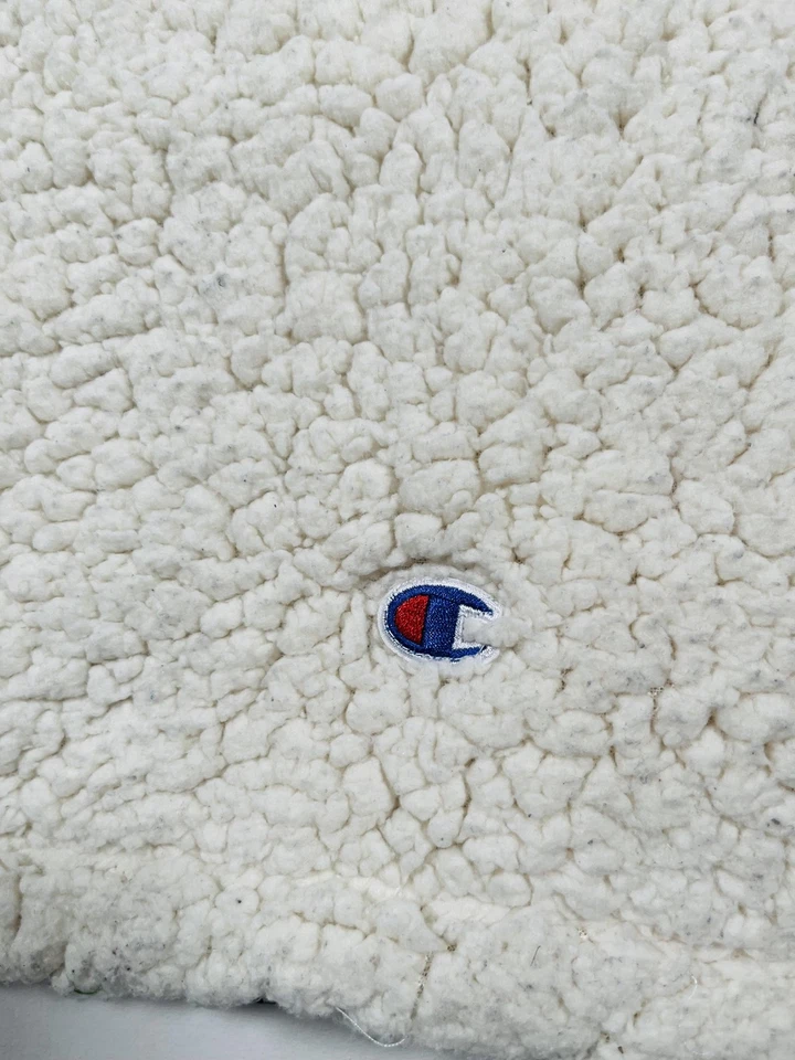 Chaleco polar Champion Sherpa para hombre M? Bolsillo en el pecho blanco con cremallera completa cuello falso leer Foto 4 de 4