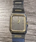 Neo Vintage Seiko 9020-5169 Quartz Watch Tank Two Tone Thin 6.75” Untested