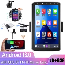 2+64G CarPlay Single 1 DIN Rotatable 10.1 Android 13 Touch Screen Car Stereo GPS
