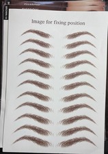 6 Sheets Temporary Eyebrow Tattoos Waterproof Hair Like Microblading Brown Lot